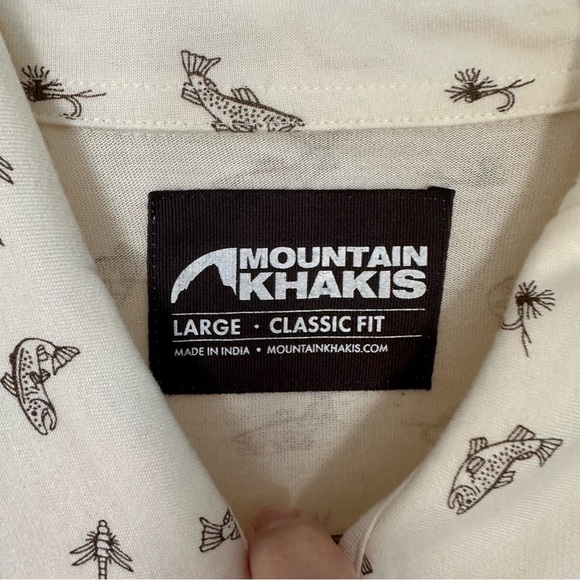 Mountain Khakis Arbor Knit Polo 100% Bamboo Cream Brown Short Sleeve Size L - Picture 9 of 14
